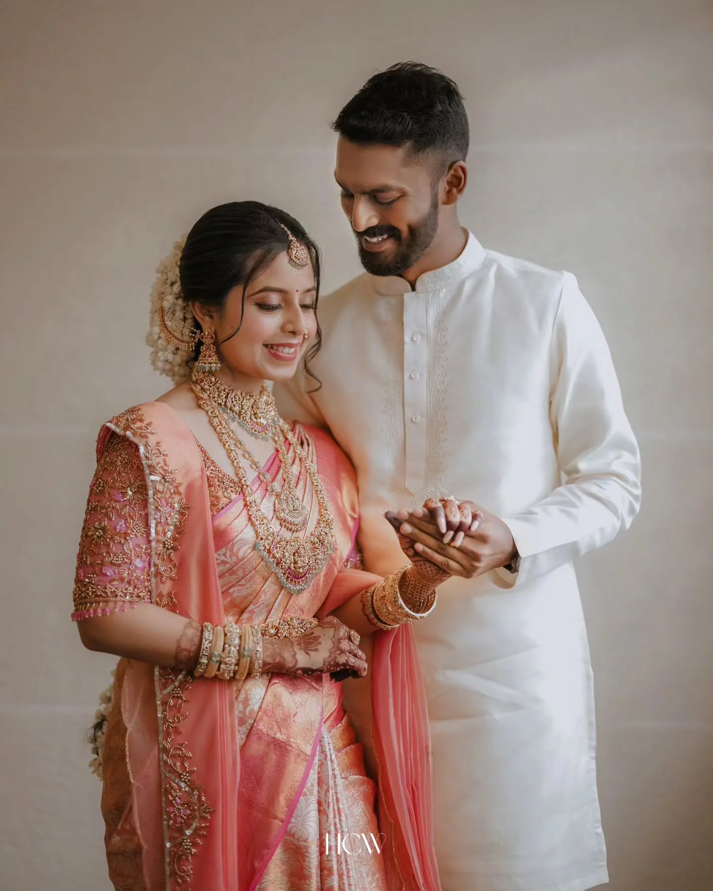 Newlyweds sharing a quiet moment